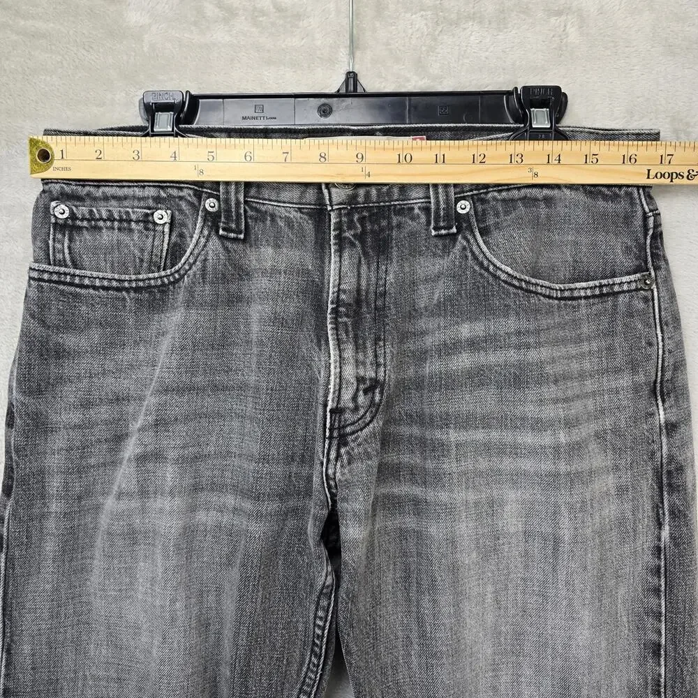 VTG Levis 527 Low Bootcut Jeans Mens 34x32 Faded Black Gray Denim Whiskers Y2K
